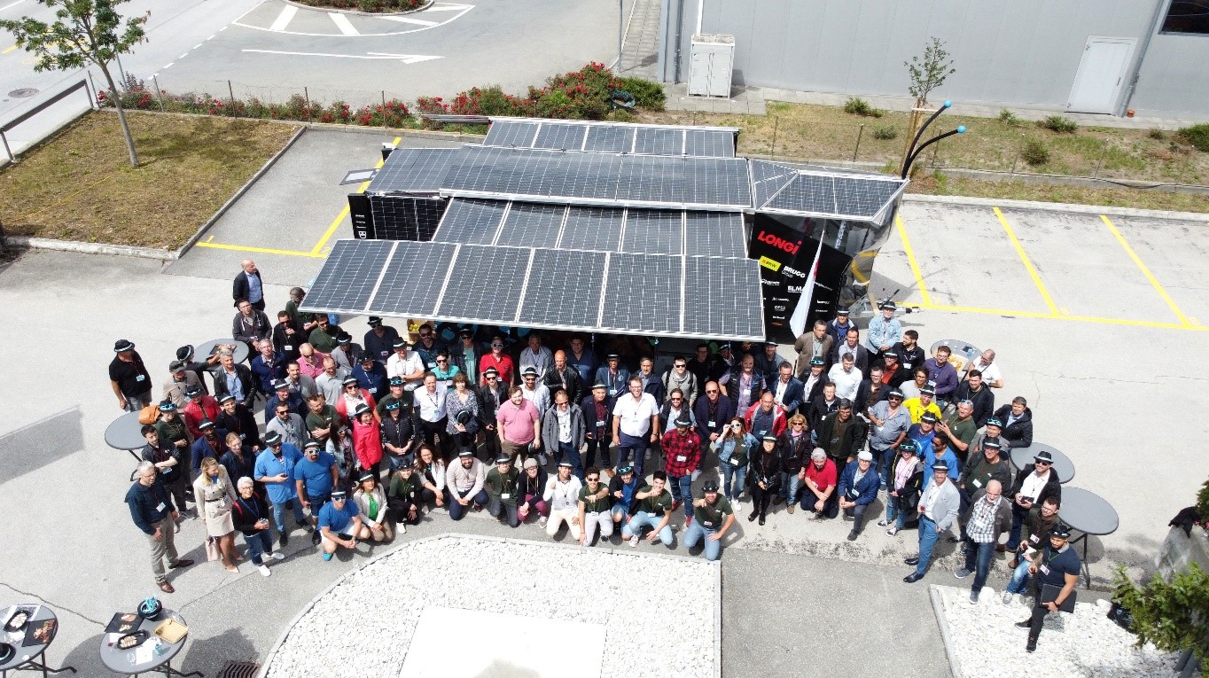 Solar butterfly at Studer in Switzerland with all the employes of Studer