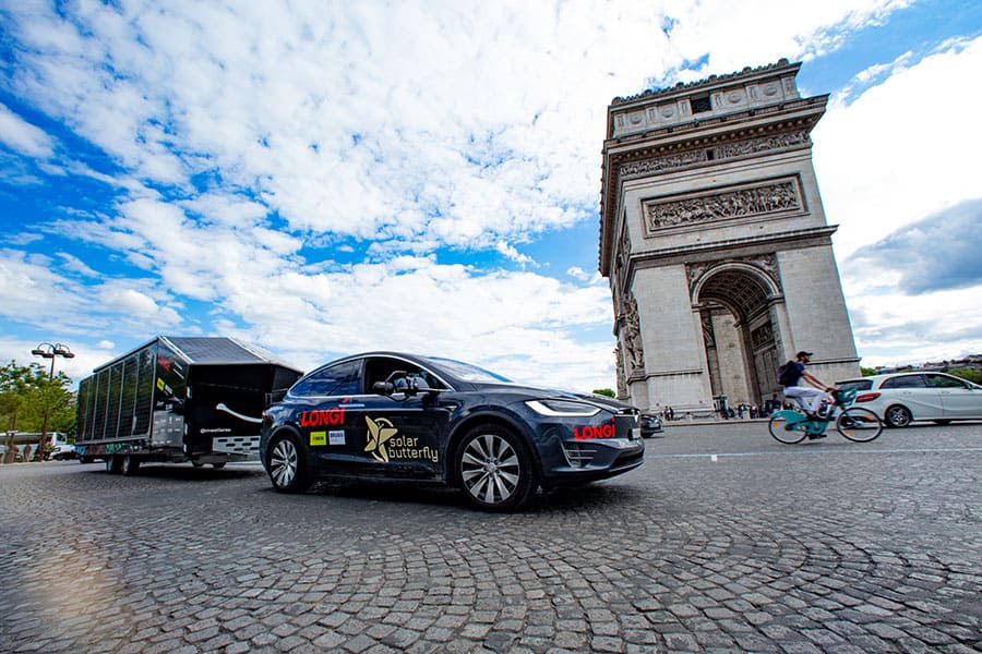 Solar butterfly truck in Paris
