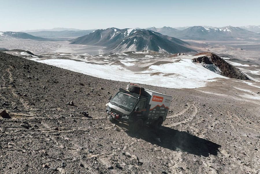 Peak Evolution, truck at the top of the mountain