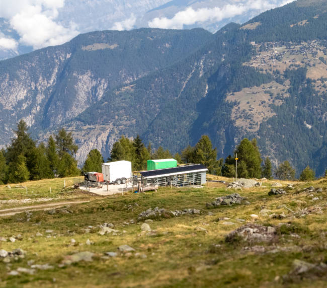 Mobile milking system at the Orzival Alpage