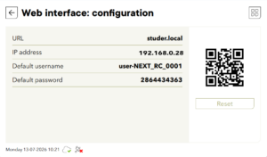 web interface configuration screen